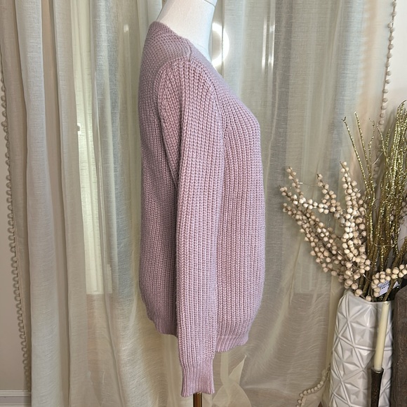 Mink Pink Sweater Knit Faux Wrap Rose Sweater Oversized - Picture 3 of 6